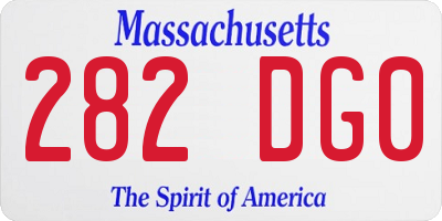 MA license plate 282DG0