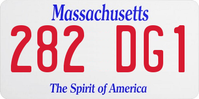 MA license plate 282DG1