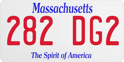 MA license plate 282DG2