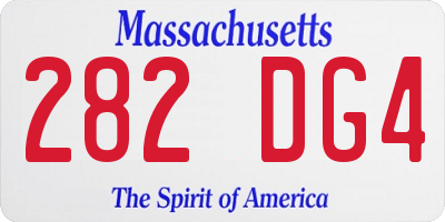 MA license plate 282DG4