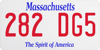 MA license plate 282DG5