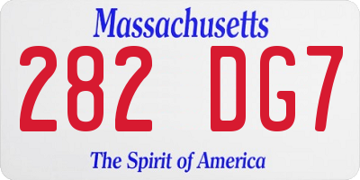 MA license plate 282DG7