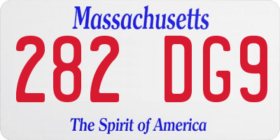 MA license plate 282DG9