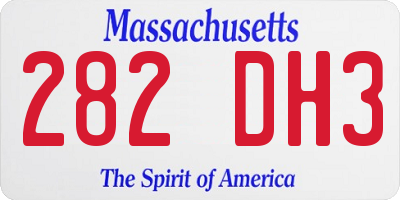 MA license plate 282DH3
