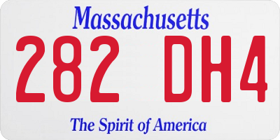 MA license plate 282DH4