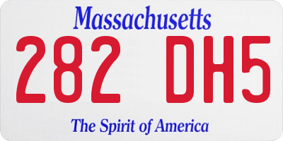 MA license plate 282DH5