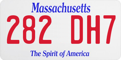 MA license plate 282DH7