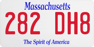 MA license plate 282DH8