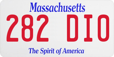 MA license plate 282DI0