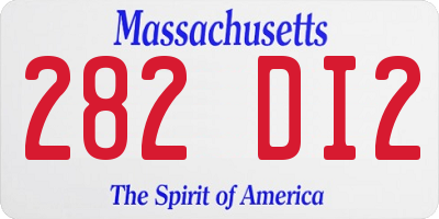 MA license plate 282DI2