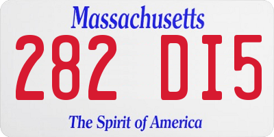 MA license plate 282DI5