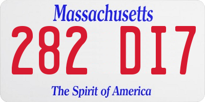 MA license plate 282DI7