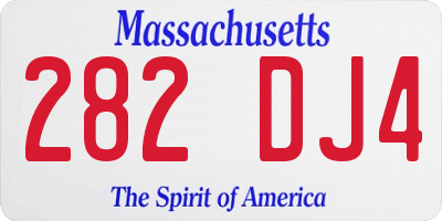 MA license plate 282DJ4