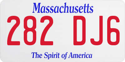 MA license plate 282DJ6