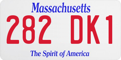 MA license plate 282DK1