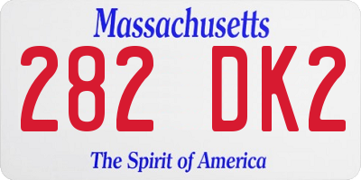 MA license plate 282DK2