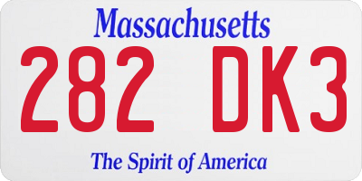 MA license plate 282DK3