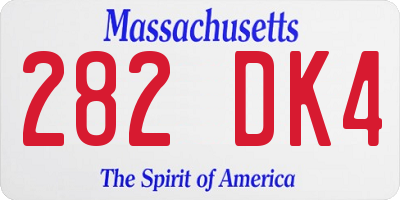 MA license plate 282DK4