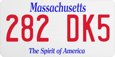 MA license plate 282DK5