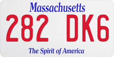 MA license plate 282DK6