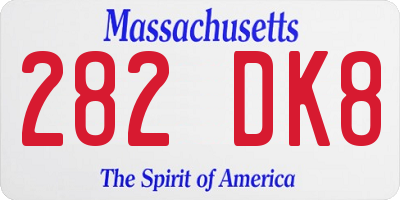 MA license plate 282DK8