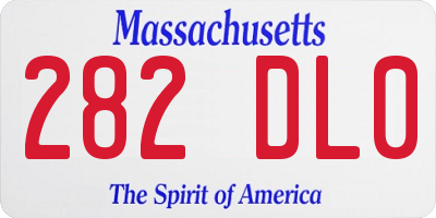 MA license plate 282DL0