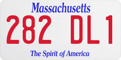 MA license plate 282DL1
