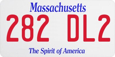 MA license plate 282DL2