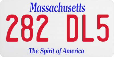 MA license plate 282DL5