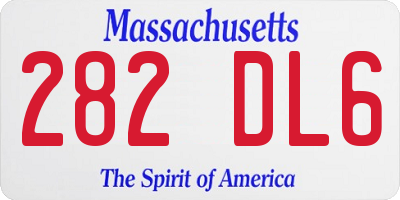 MA license plate 282DL6