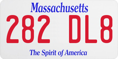 MA license plate 282DL8