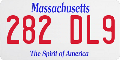 MA license plate 282DL9