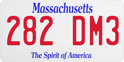 MA license plate 282DM3