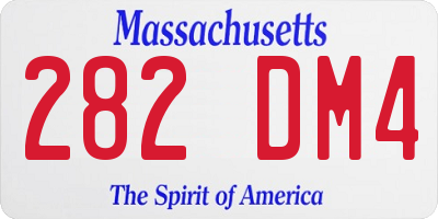 MA license plate 282DM4