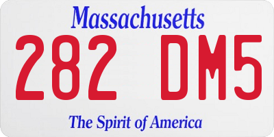 MA license plate 282DM5