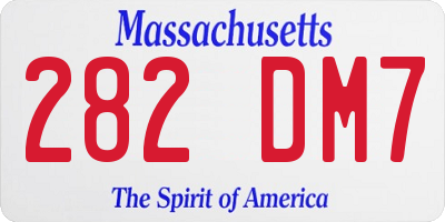 MA license plate 282DM7