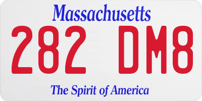 MA license plate 282DM8