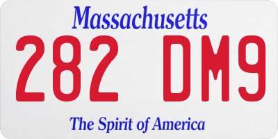 MA license plate 282DM9