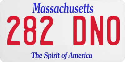 MA license plate 282DN0