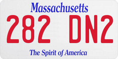 MA license plate 282DN2