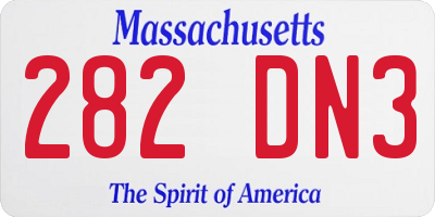 MA license plate 282DN3