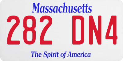 MA license plate 282DN4