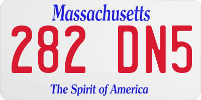 MA license plate 282DN5