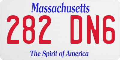 MA license plate 282DN6