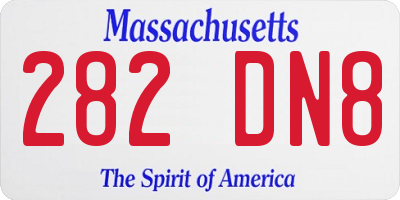MA license plate 282DN8
