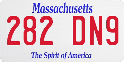 MA license plate 282DN9