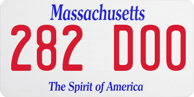 MA license plate 282DO0