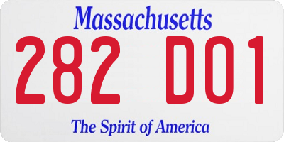 MA license plate 282DO1