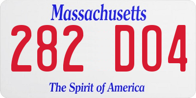 MA license plate 282DO4
