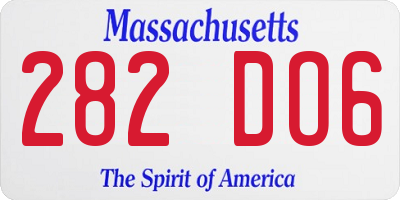 MA license plate 282DO6